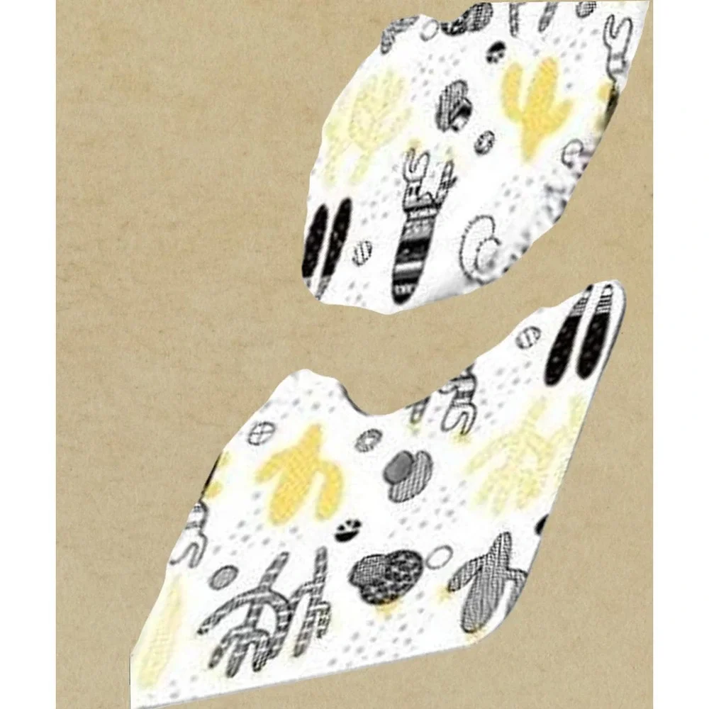 4 Pcs Cactus Bathroom Sets Black & Yellow Shower Curtain, Mat, Toilet Cover, Mat